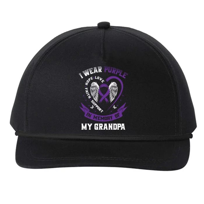 Purple In Memory Of My Grandpa Alzheimers Detia Graphic Gift Snapback Five-Panel Rope Hat