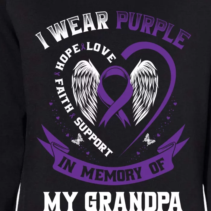 Purple In Memory Of My Grandpa Alzheimers Detia Graphic Gift Womens California Wash Sweatshirt