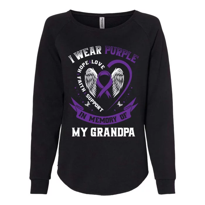 Purple In Memory Of My Grandpa Alzheimers Detia Graphic Gift Womens California Wash Sweatshirt