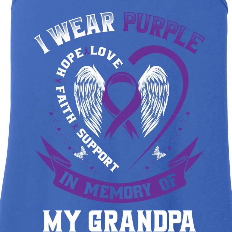 Purple In Memory Of My Grandpa Alzheimers Detia Graphic Gift Ladies Essential Tank