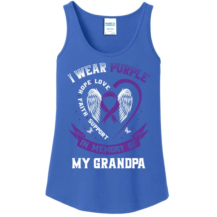 Purple In Memory Of My Grandpa Alzheimers Detia Graphic Gift Ladies Essential Tank