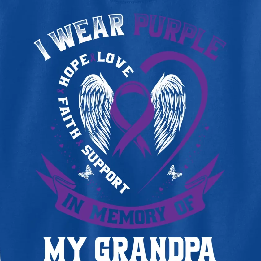 Purple In Memory Of My Grandpa Alzheimers Detia Graphic Gift Kids Sweatshirt