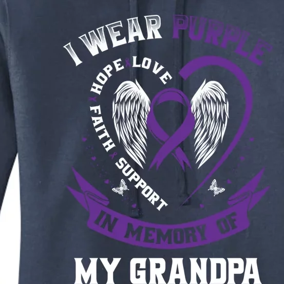 Purple In Memory Of My Grandpa Alzheimers Detia Graphic Gift Women's Pullover Hoodie