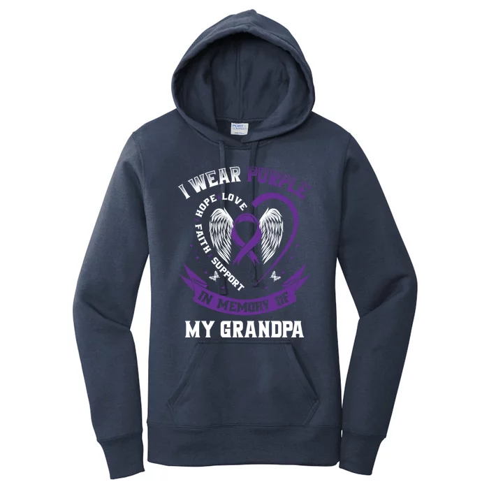 Purple In Memory Of My Grandpa Alzheimers Detia Graphic Gift Women's Pullover Hoodie