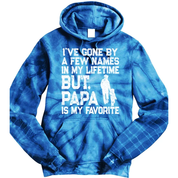 Papa Is My Favorite Name Funny Gift Vintage Grandpa Saying Gift Tie Dye Hoodie