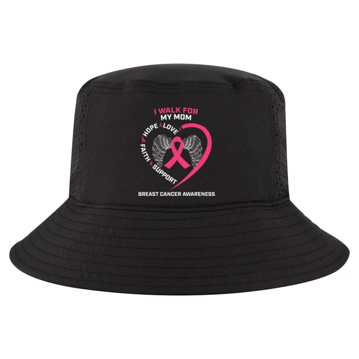 Pink In Memory Of I Walk My Mom Breast Cancer Awareness Cool Comfort Performance Bucket Hat