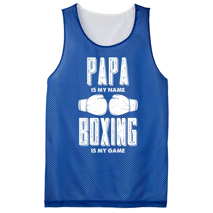 Papa Is My Name Boxing Is My Game Boxers Dad Gift Mesh Reversible Basketball Jersey Tank