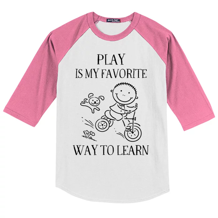 Play Is My Favorite Way To Learn Kids Colorblock Raglan Jersey