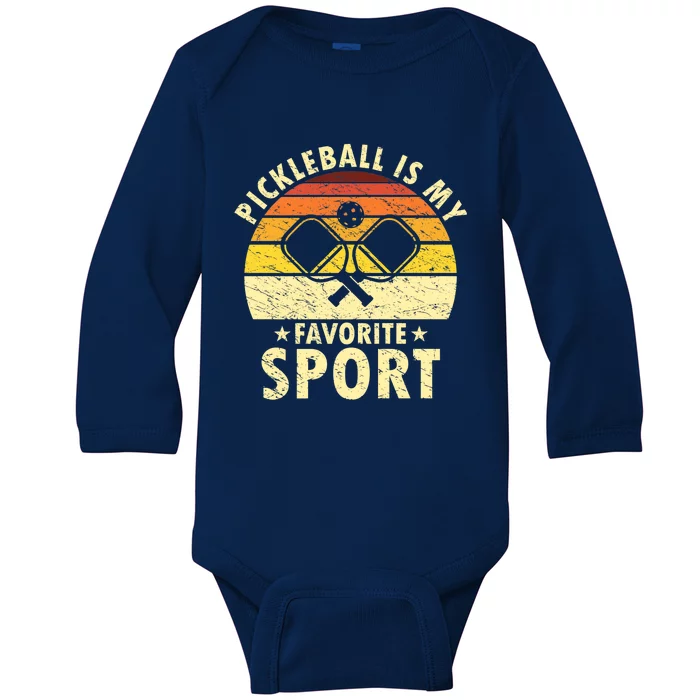 Pickleball Is My Favorite Sport Funny Pickleball Player Premium Baby Long Sleeve Bodysuit