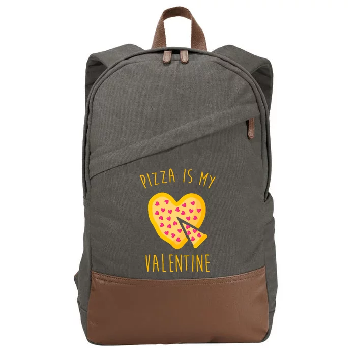 Pizza Is My Valentine Cute Heart Cotton Canvas Backpack