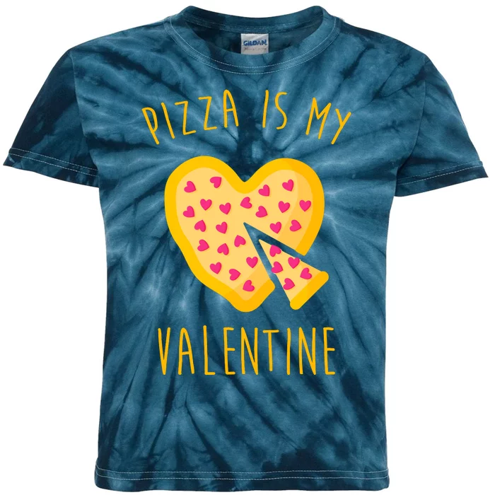 Pizza Is My Valentine Cute Heart Kids Tie-Dye T-Shirt