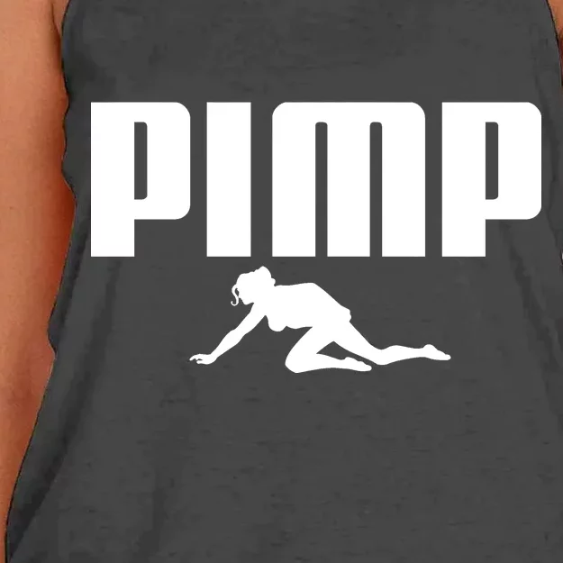 Pimp Logo Women's Knotted Racerback Tank