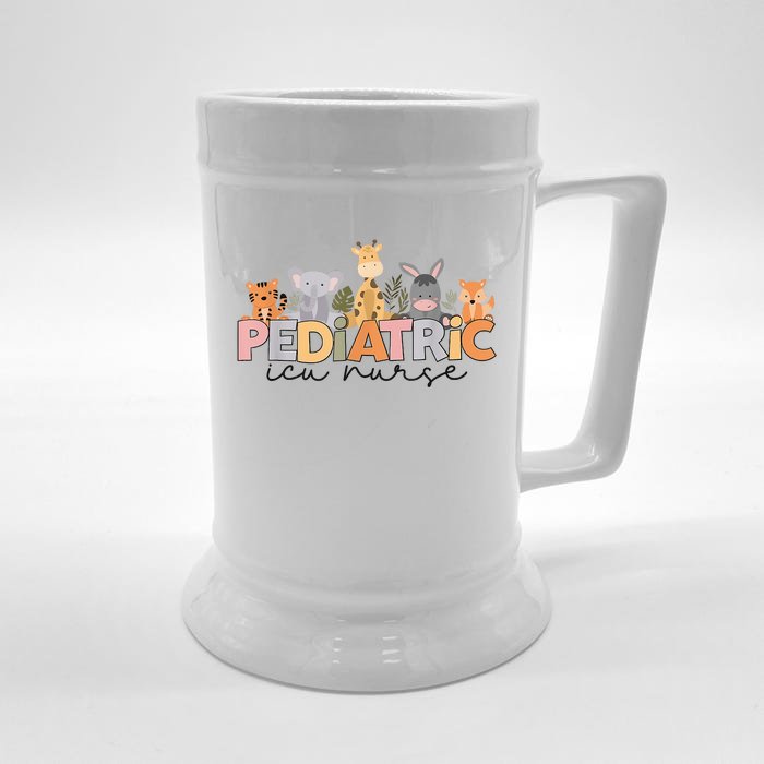 Pediatric ICU Nurse PICU Nurse Animals Nurse Appreciation Front & Back Beer Stein