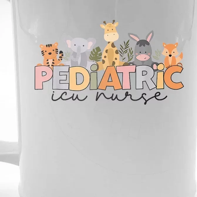 Pediatric ICU Nurse PICU Nurse Animals Nurse Appreciation Front & Back Beer Stein