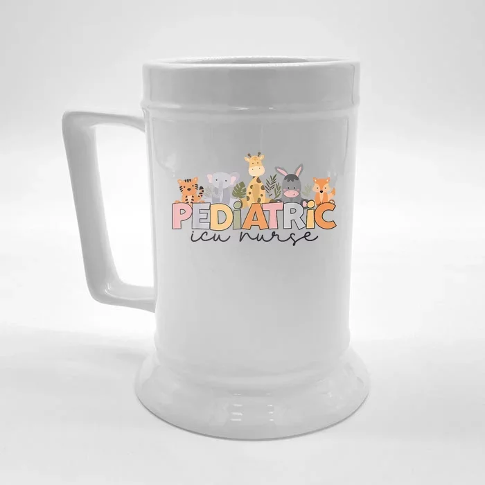 Pediatric ICU Nurse PICU Nurse Animals Nurse Appreciation Front & Back Beer Stein