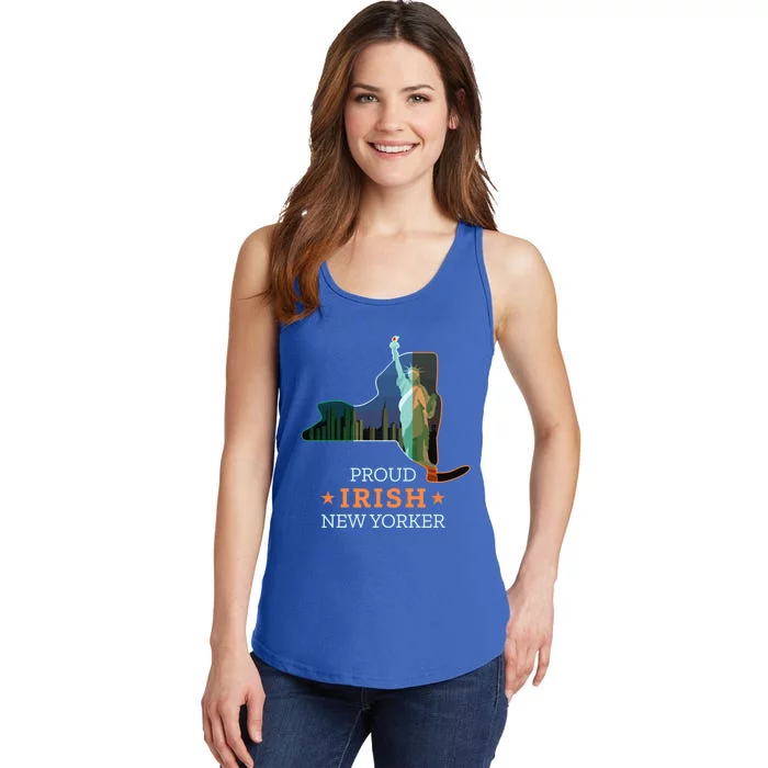 Proud Irish New Yorker Gift New York Map And Ireland Flag Gift Ladies Essential Tank