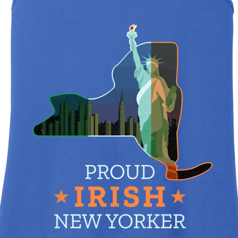 Proud Irish New Yorker Gift New York Map And Ireland Flag Gift Ladies Essential Tank