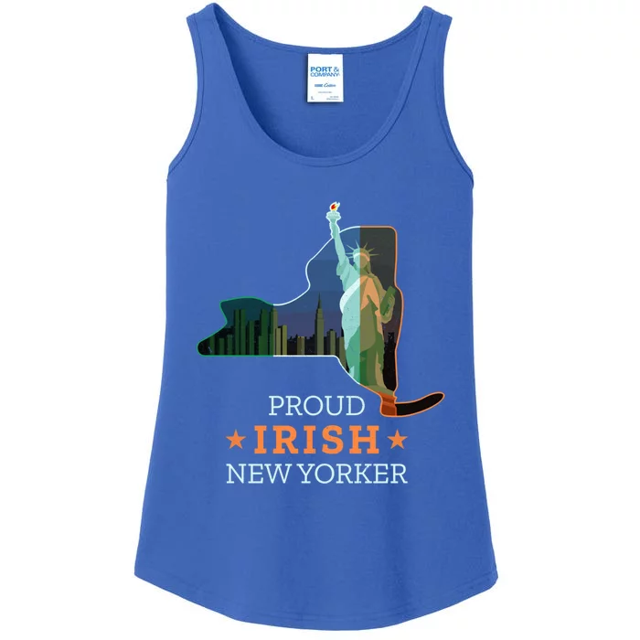 Proud Irish New Yorker Gift New York Map And Ireland Flag Gift Ladies Essential Tank