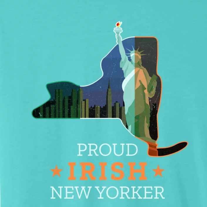 Proud Irish New Yorker Gift New York Map And Ireland Flag Gift ChromaSoft Performance T-Shirt