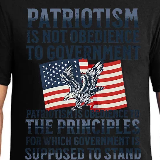 Patriotism Is Not Obedience To Government Patriotic Saying Premium Pajama Set