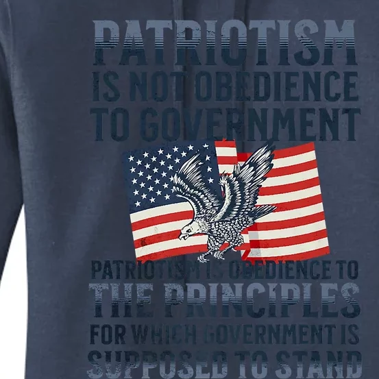 Patriotism Is Not Obedience To Government Patriotic Saying Premium Women's Pullover Hoodie