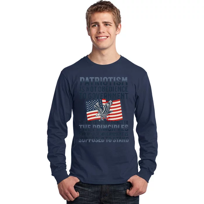 Patriotism Is Not Obedience To Government Patriotic Saying Premium Tall Long Sleeve T-Shirt