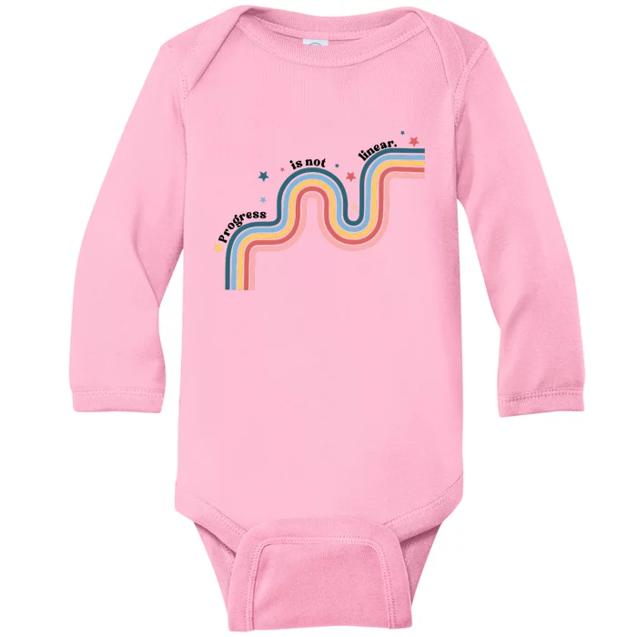 Progress Is Not Linear Baby Long Sleeve Bodysuit