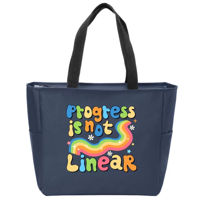 Progress Is Not Linear Sped Teacher Zip Tote Bag