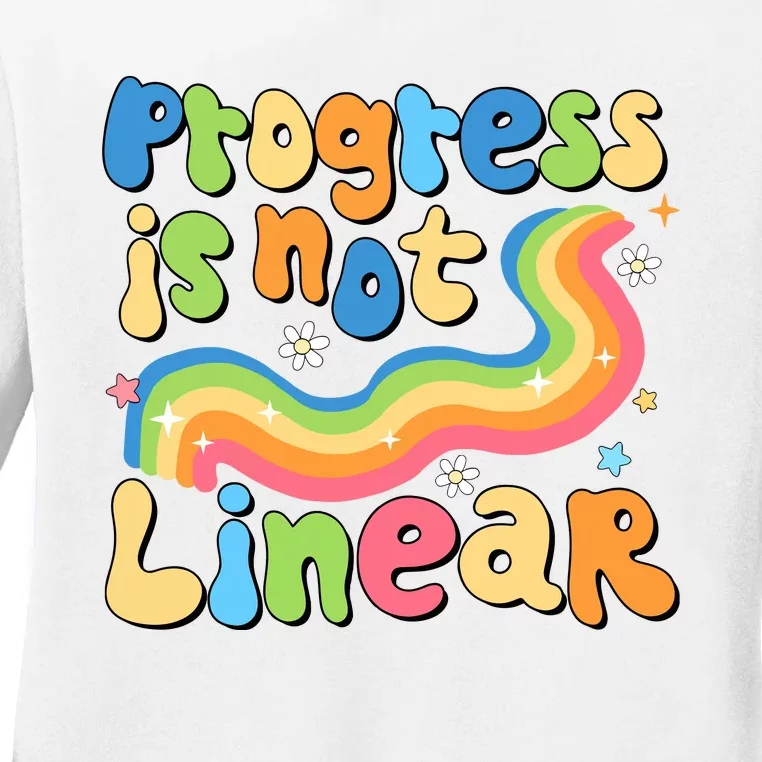 Progress Is Not Linear Sped Teacher Ladies Long Sleeve Shirt