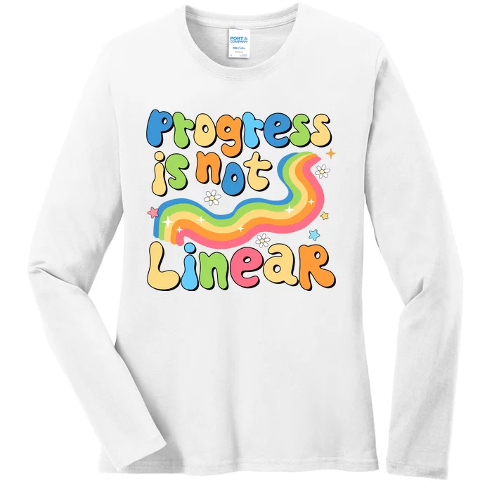 Progress Is Not Linear Sped Teacher Ladies Long Sleeve Shirt