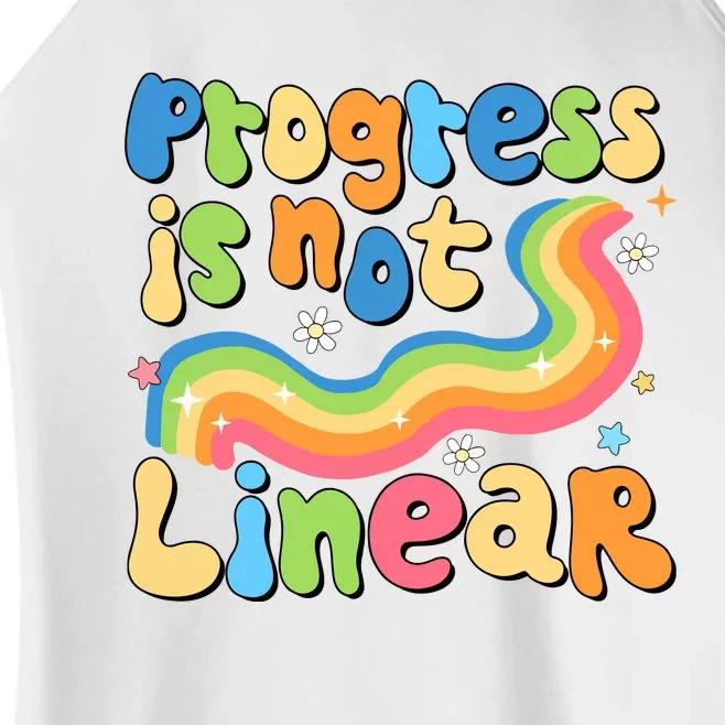 Progress Is Not Linear Sped Teacher Women’s Perfect Tri Rocker Tank