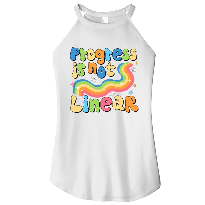 Progress Is Not Linear Sped Teacher Women’s Perfect Tri Rocker Tank