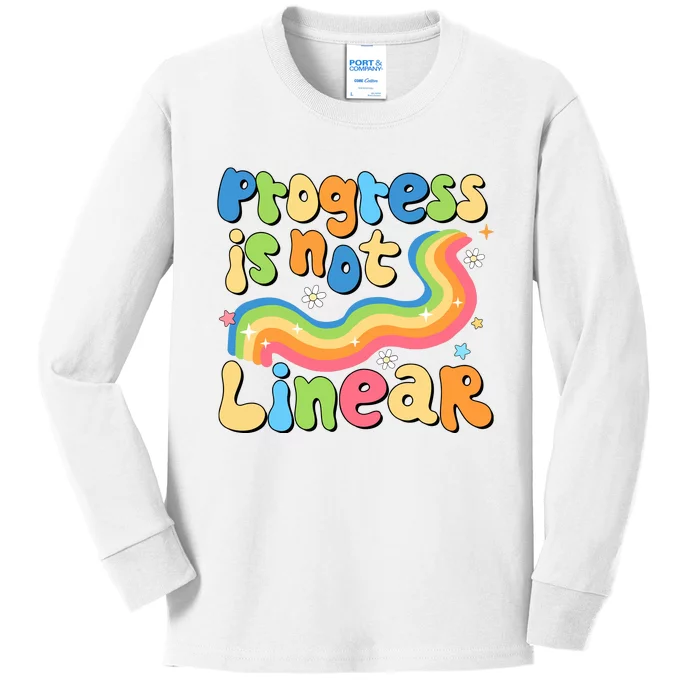 Progress Is Not Linear Sped Teacher Kids Long Sleeve Shirt