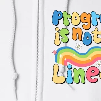 Progress Is Not Linear Sped Teacher Full Zip Hoodie