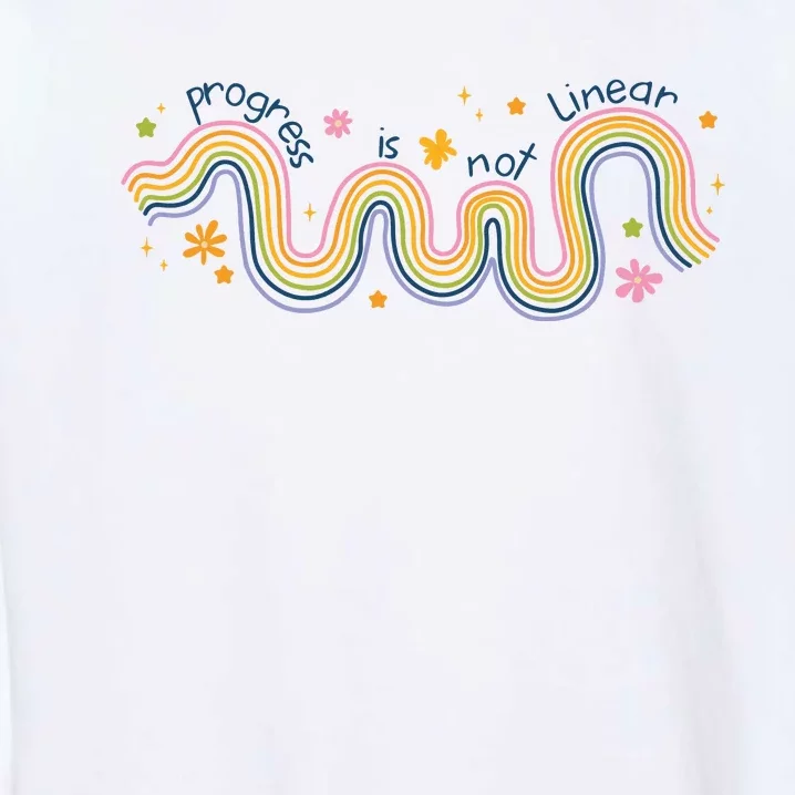 Progress Is Not Linear First Day Of School Teacher Garment-Dyed Sweatshirt