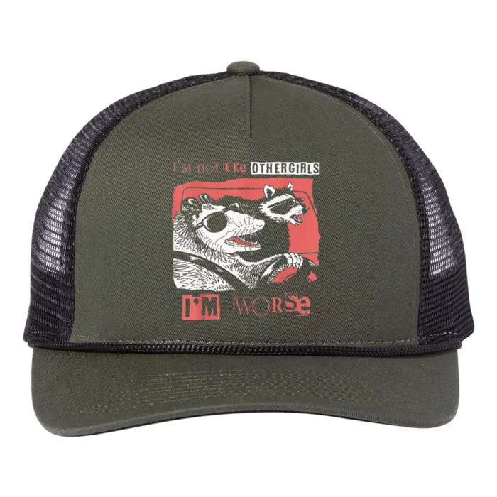 Possum Im Not Like Other Girl Im Worse Retro Rope Trucker Hat Cap