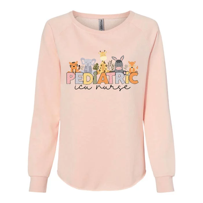 Pediatric ICU Nurse PICU Nurse Animals Nurse Appreciation Womens California Wash Sweatshirt