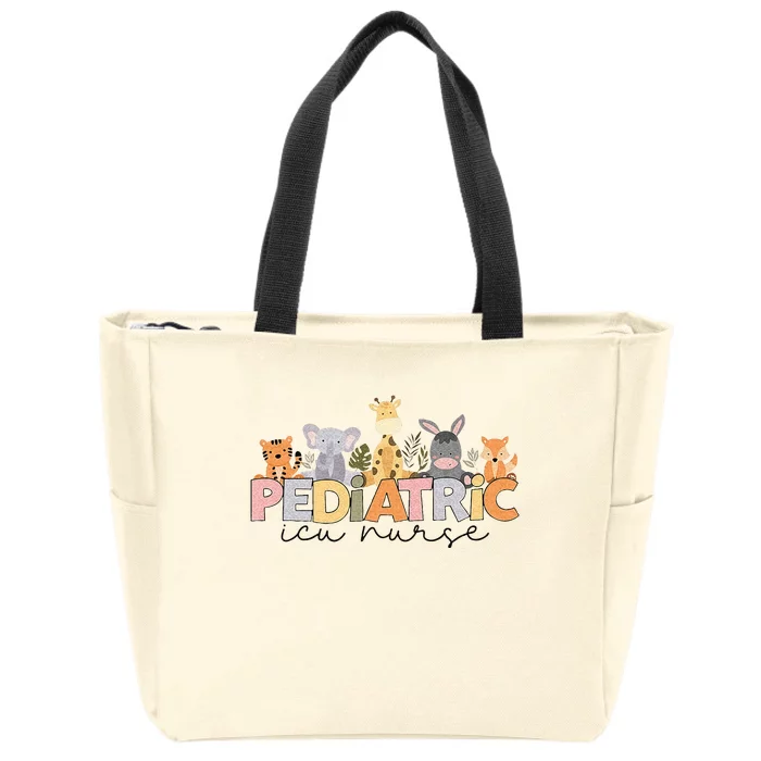 Pediatric ICU Nurse PICU Nurse Animals Nurse Appreciation Zip Tote Bag