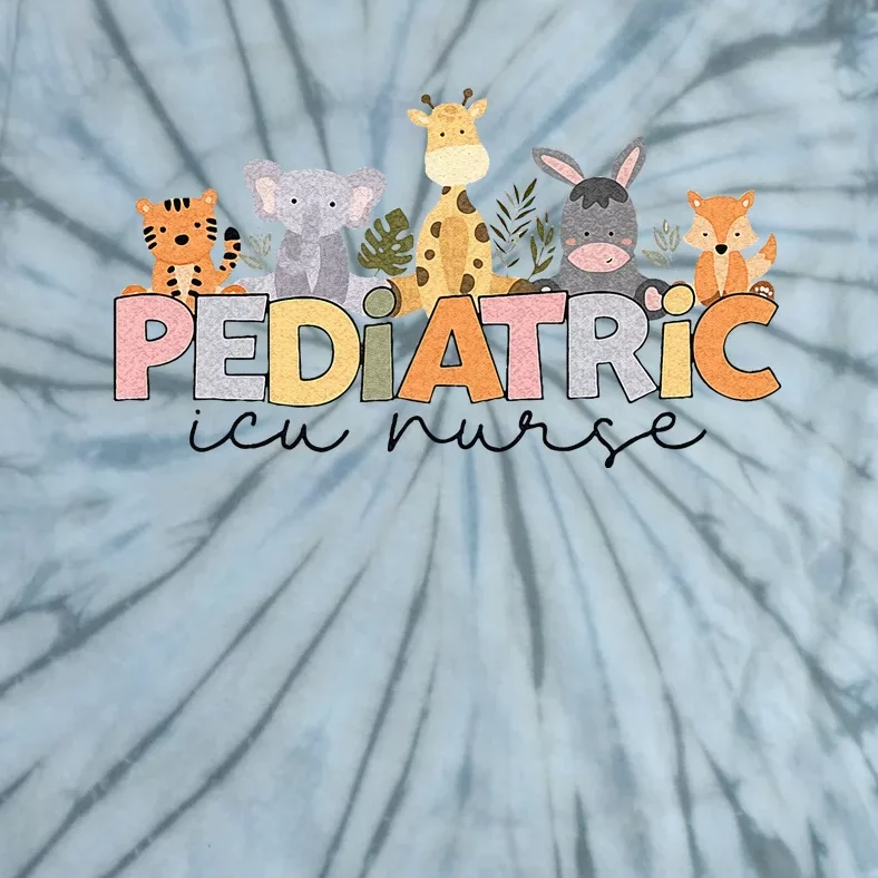 Pediatric ICU Nurse PICU Nurse Animals Nurse Appreciation Tie-Dye T-Shirt