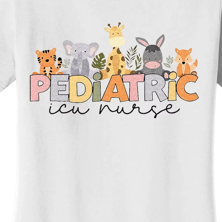 Pediatric ICU Nurse PICU Nurse Animals Nurse Appreciation Women's T-Shirt