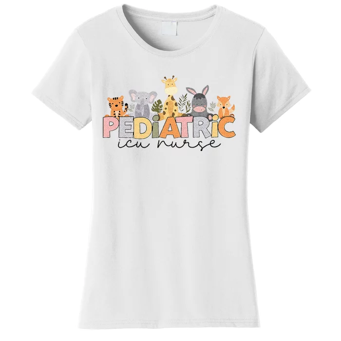 Pediatric ICU Nurse PICU Nurse Animals Nurse Appreciation Women's T-Shirt