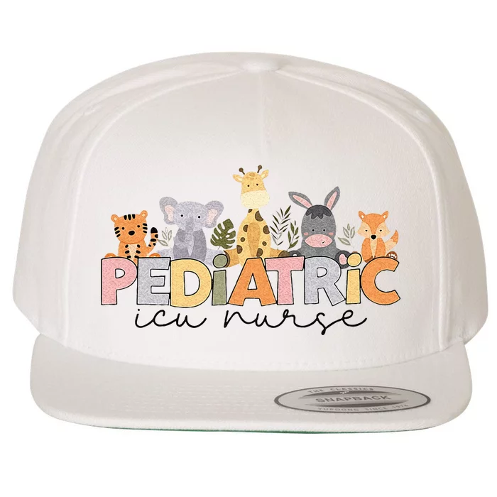 Pediatric ICU Nurse PICU Nurse Animals Nurse Appreciation Wool Snapback Cap