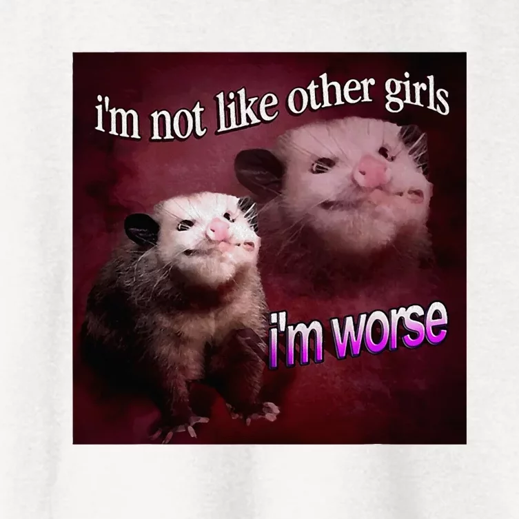 Possum I’M Not Like Other I’M Worse Women's Crop Top Tee