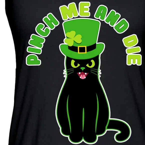 Pinch Me And Die St. Patrick's Day Cat Ladies Essential Flowy Tank