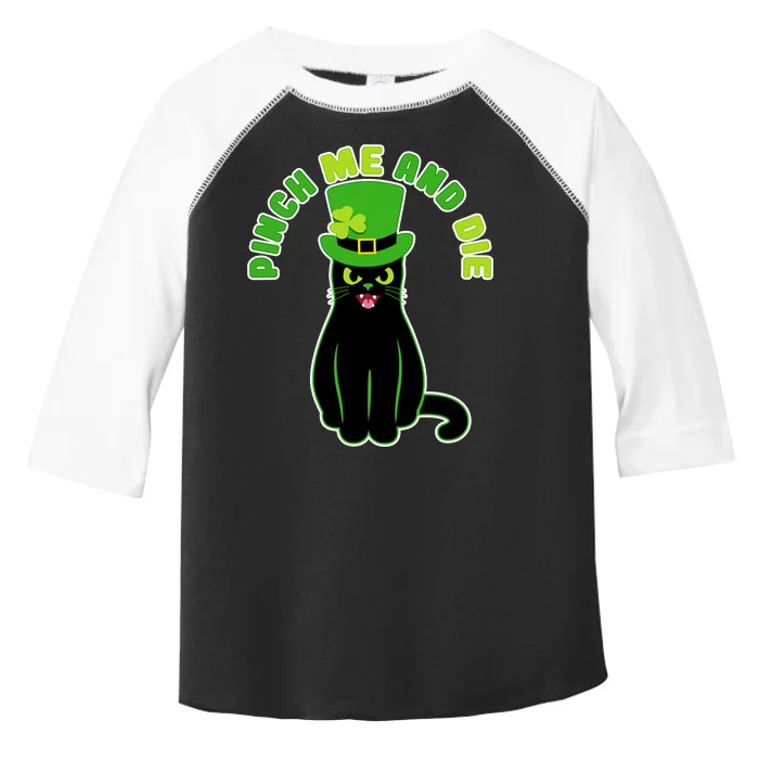 Pinch Me And Die St. Patrick's Day Cat Toddler Fine Jersey T-Shirt