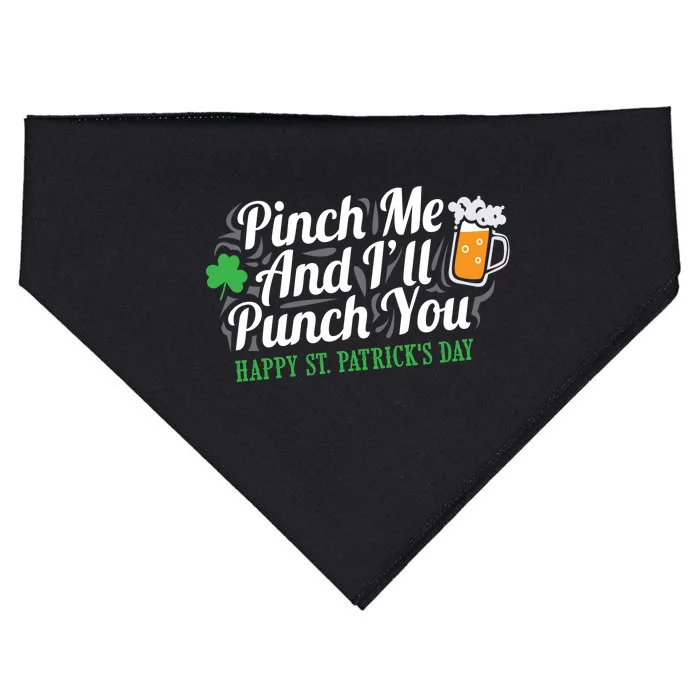 Pinch Me And I'll Punch You St Patrick's Day USA-Made Doggie Bandana