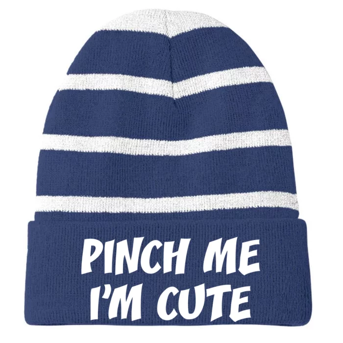 Pinch Me I'm Cute Striped Beanie with Solid Band