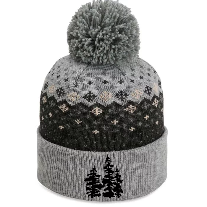 Pine Trees Illustration The Baniff Cuffed Pom Beanie