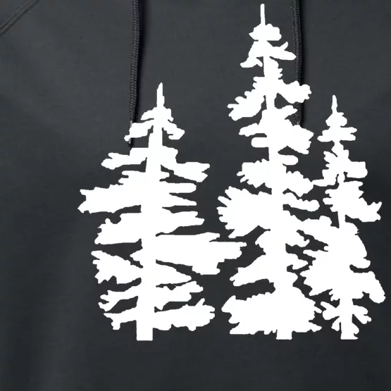 Pine Trees Illustration Performance Fleece Hoodie