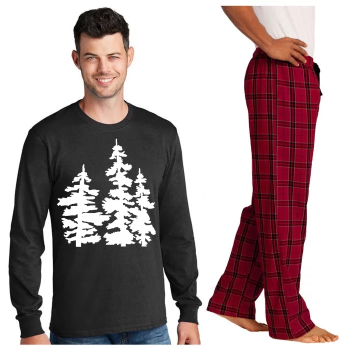 Pine Trees Illustration Long Sleeve Pajama Set